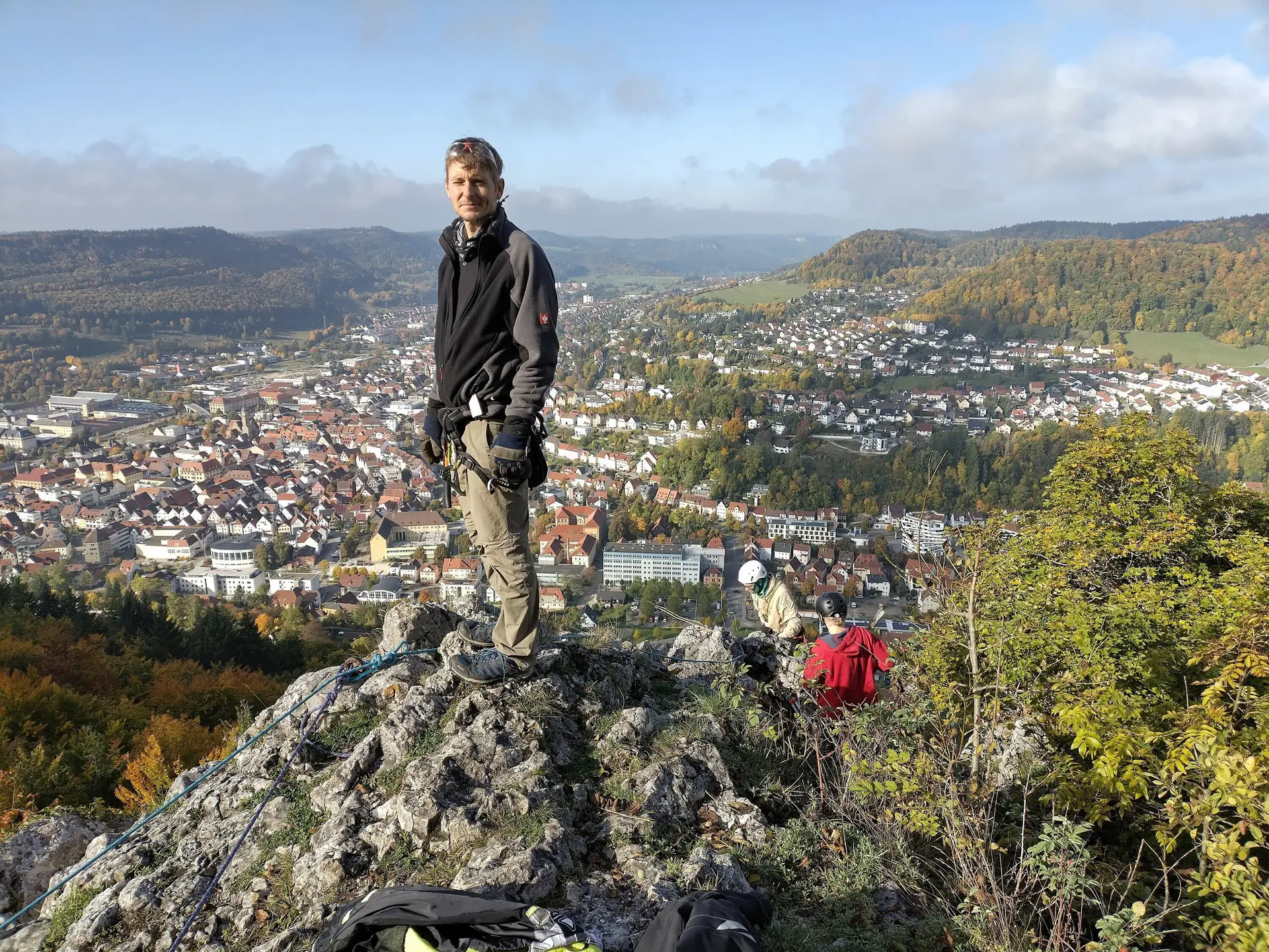 Tobias Kolbert und weiterer Kletterer im Rahmen der Aktion. | © DAV Ebingen