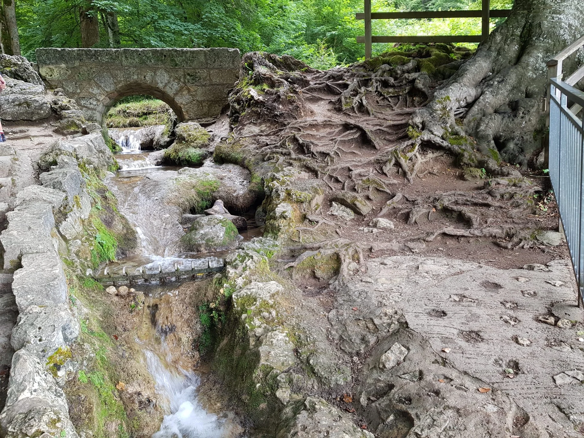 Ein Bach der von einer steinern Bogenbrücke überspannt wird. | © DAV Ebingen