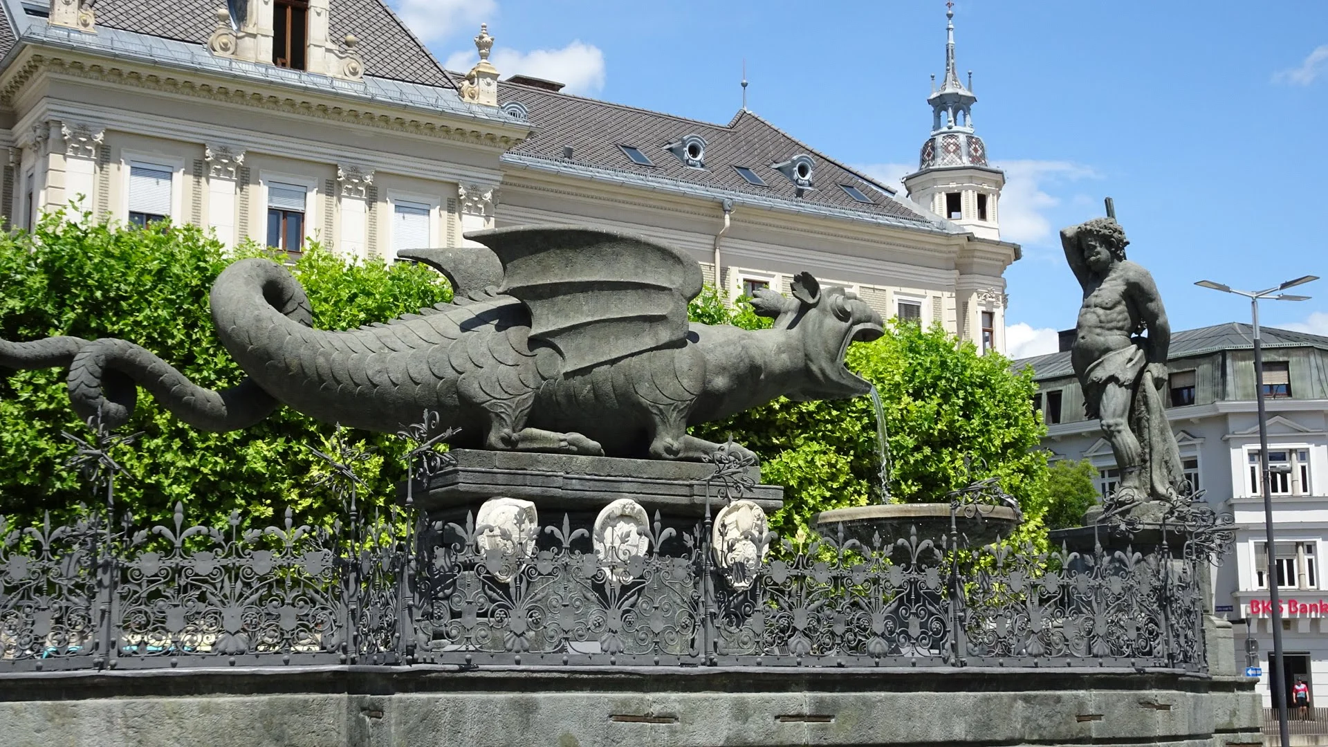 Der Lindwurm-Brunnen in Klagenfurt. | © DAV Ebingen