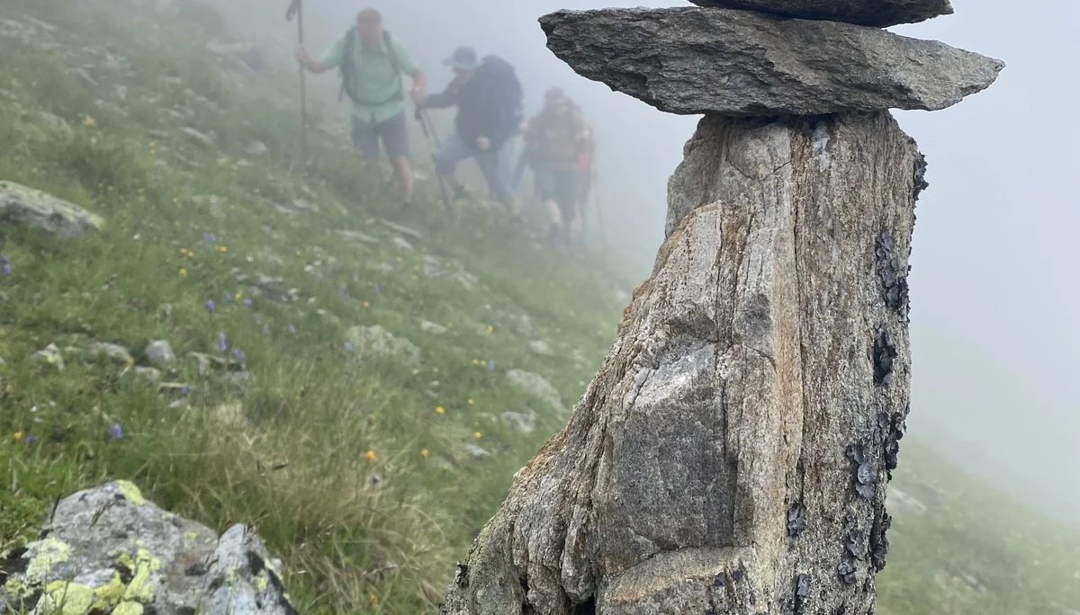 Teilweise musste im Nebel gewandert werden. | © DAV Ebingen
