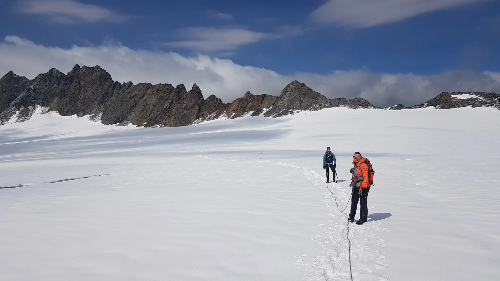 Teilnehmer auf dem Weg zum Fluchtkogel. | © DAV Ebingen