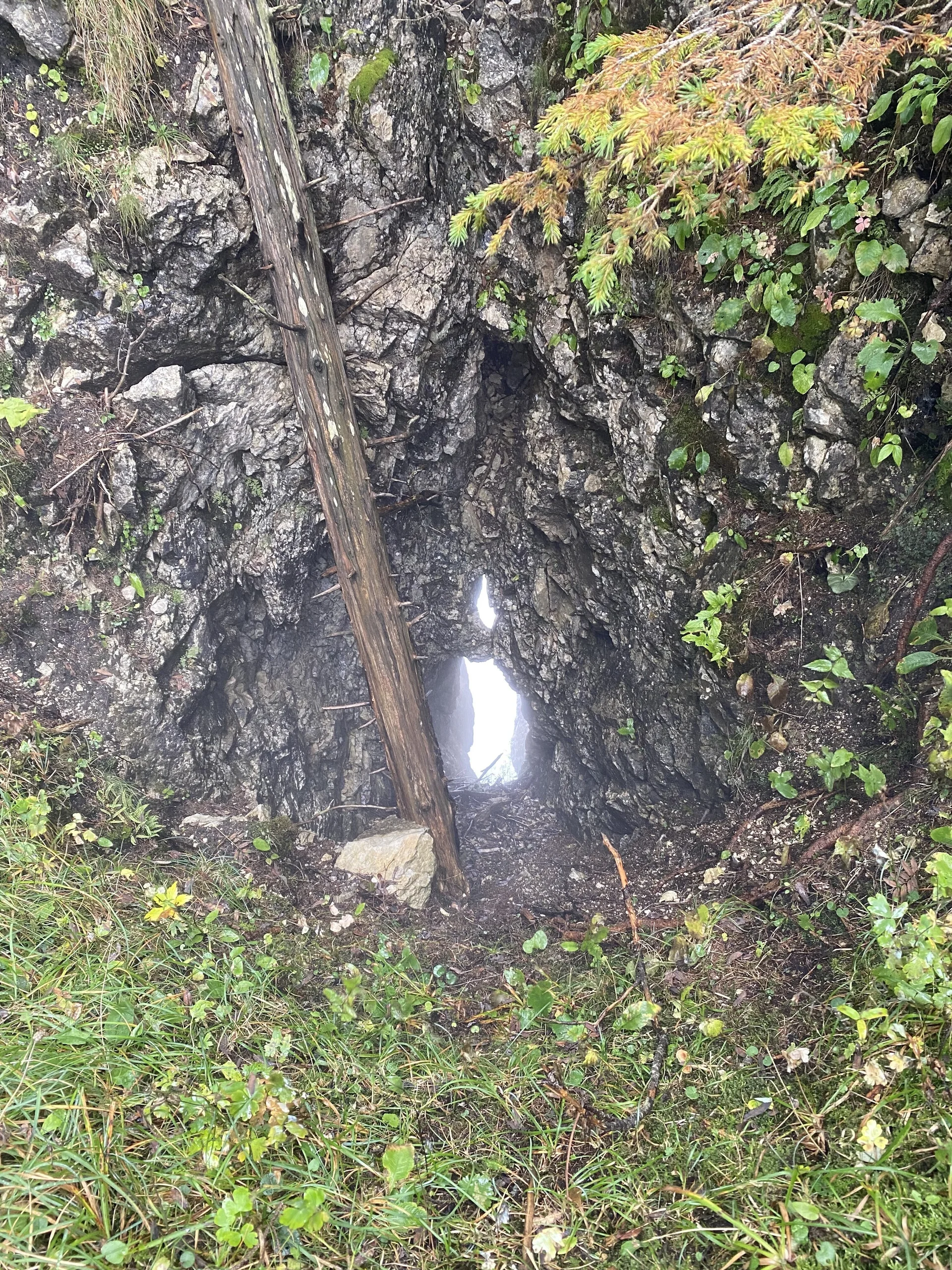 Ein "Felsenloch" während dem Aufstieg zum Brentenjoch. | © DAV Ebingen