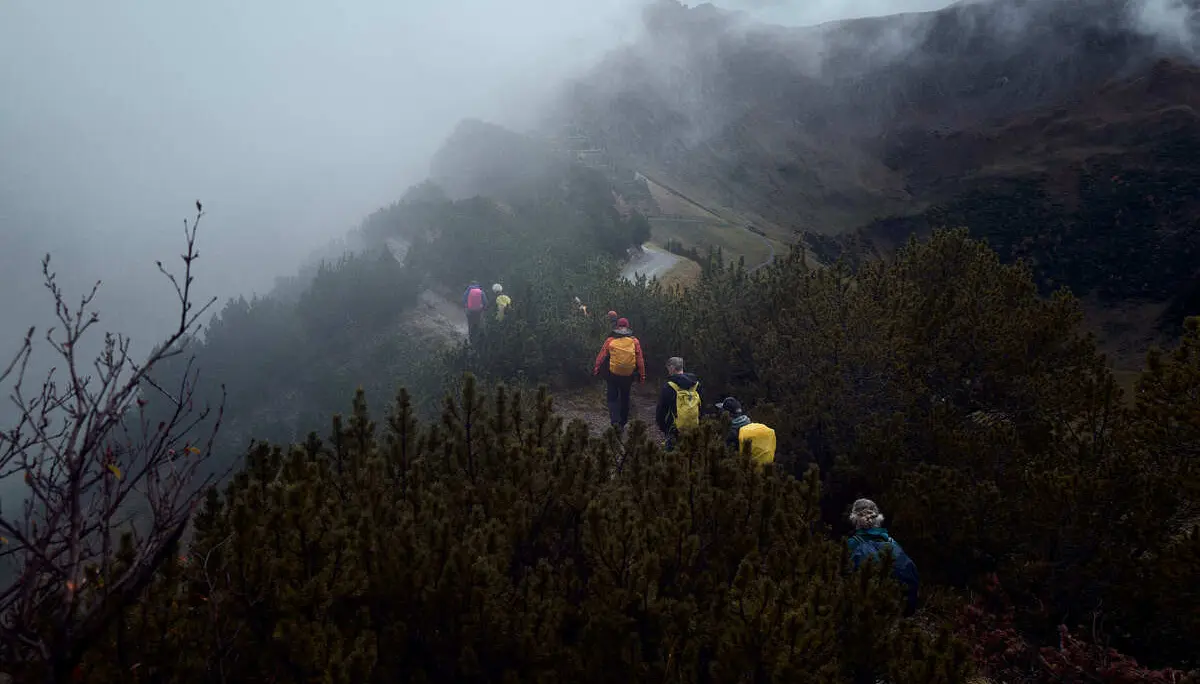 Die Gruppe während dem Aufstieg zur Pfälzer Hütte. | © DAV Ebingen