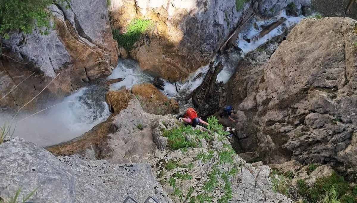 Eine Aufnahme aus dem Klettersteig. | © DAV Ebingen