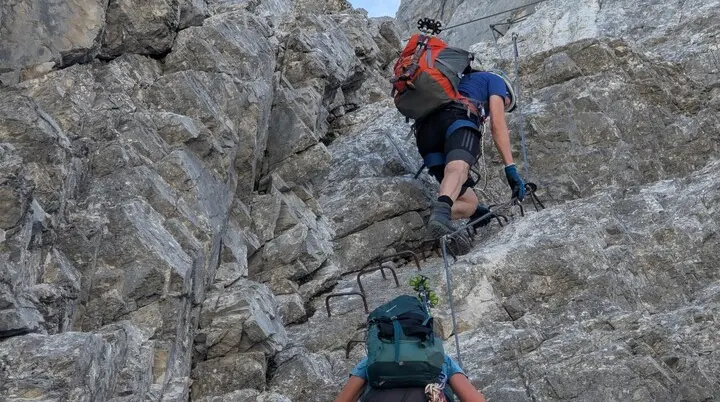 In einer Klettersteigpassage. | © DAV Ebingen