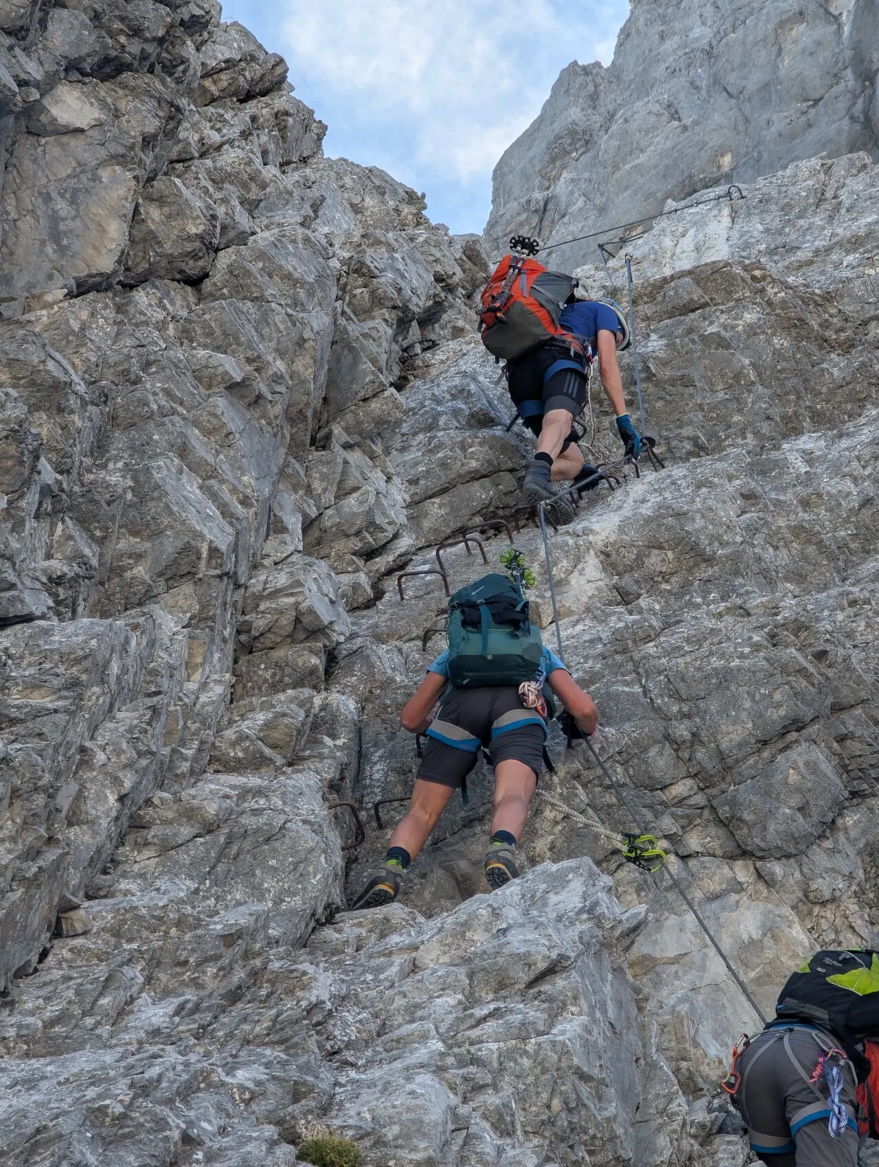 In einer Klettersteigpassage. | © DAV Ebingen