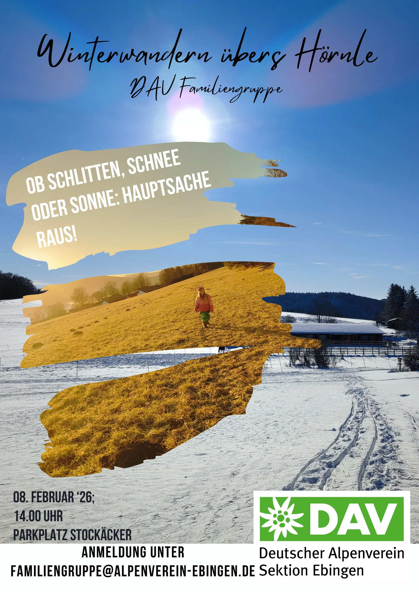 Werbeflyer zur Winterwanderung der DAV-Familiengruppe. | © DAV Ebingen