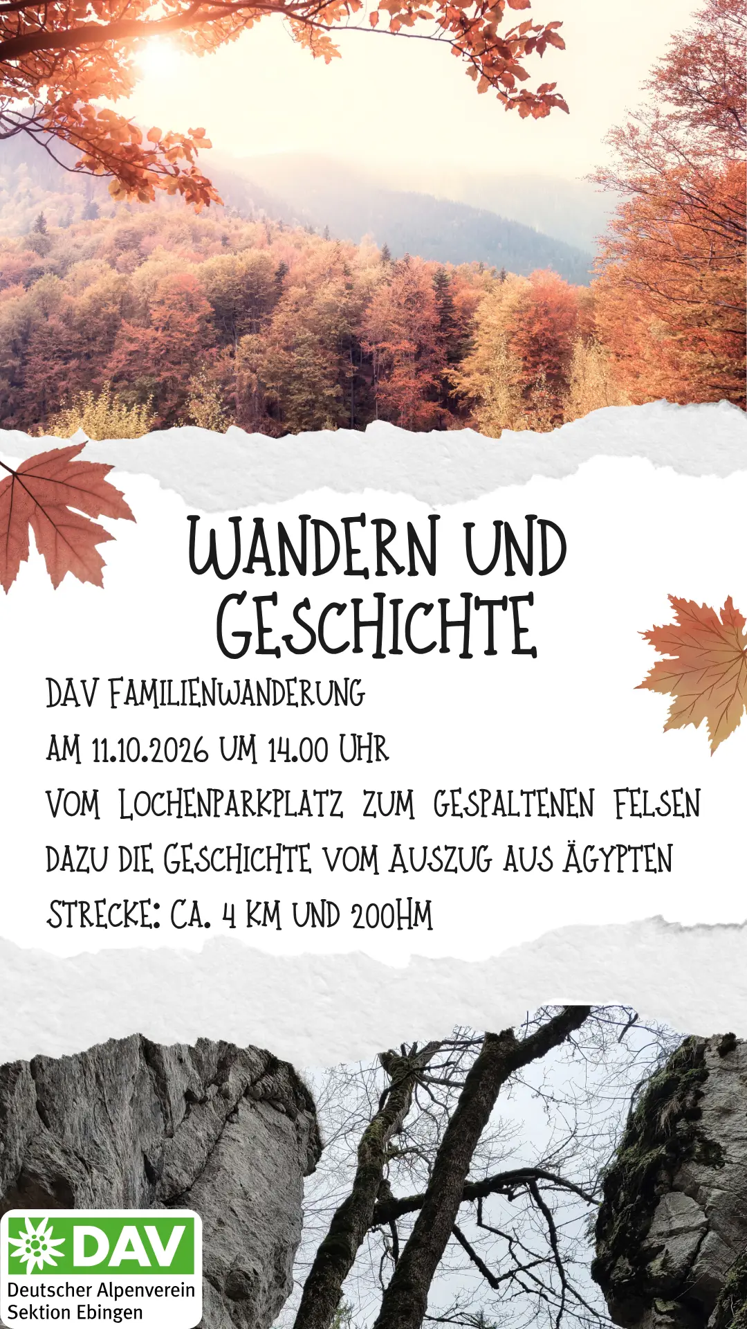 Webeflyer Familienwanderung | © DAV Ebingen